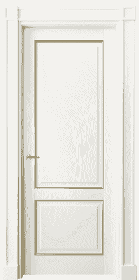 Дверь межкомнатная 6303 БЖМП. Цвет Бук жемчужный позолота. Материал  Массив бука эмаль с патиной. Коллекция Toscana Plano. Картинка.