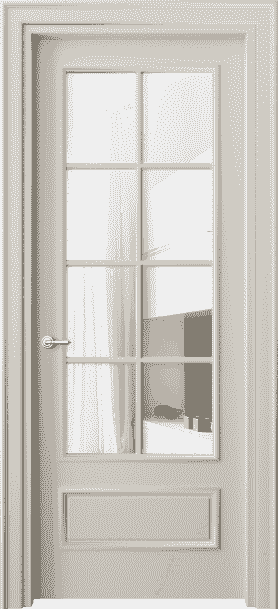 Дверь межкомнатная 8112 МОС Прозрачное стекло. Цвет Матовый облачно-серый. Материал Гладкая эмаль. Коллекция Paris. Картинка.