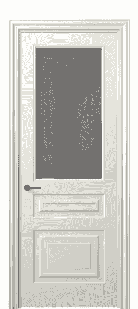 Дверь межкомнатная 8412 МЖМ Серый сатин с гравировкой. Цвет Матовый жемчужный. Материал Гладкая эмаль. Коллекция Mascot. Картинка.