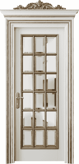 Дверь межкомнатная 6510 БСРЗА САТ Ф. Цвет Бук серый золотой антик. Материал Массив бука эмаль с патиной золото античное. Коллекция Imperial. Картинка.