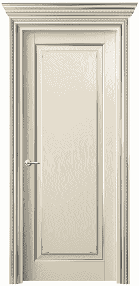 Дверь межкомнатная 6201 БМЦС. Цвет Бук марципановый серебро. Материал  Массив бука эмаль с патиной. Коллекция Royal. Картинка.