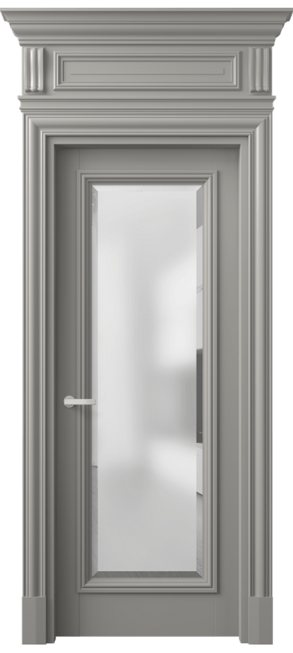 Межкомнатная дверь Antique 7300 Бук нейтральный серый Сатинированное стекло с фацетом, 6 мм Цена 155229 ₽ | Volhovec