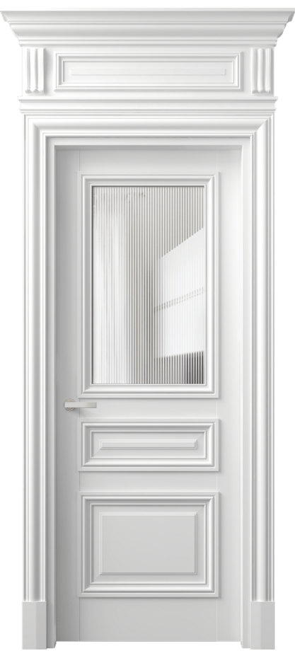 Межкомнатная дверь Antique 7304 Бук белоснежный Рифлёное стекло "Дюна", триплекс, 8 мм Цена 91499 ₽ | Volhovec