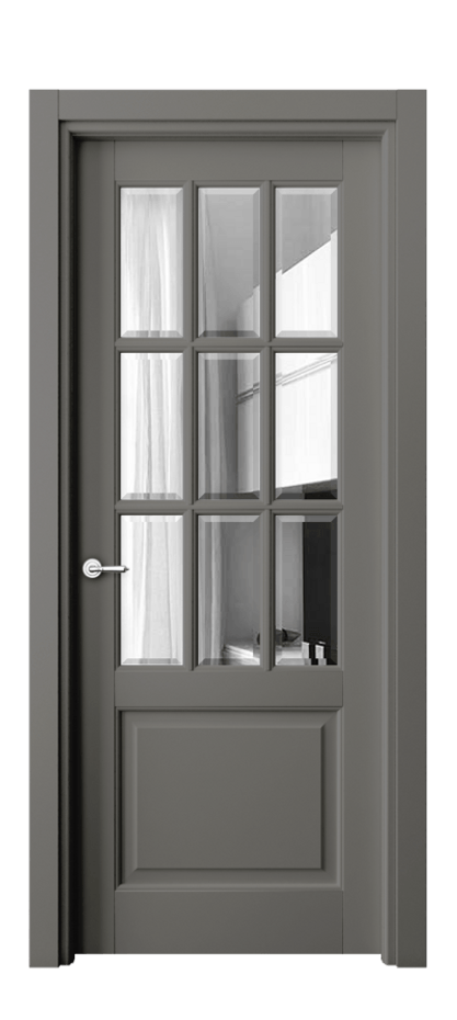 Дверь межкомнатная Тоскана Грильято 6312 Матовый классический серый Двустороннее зеркало с фацетом, триплекс Гладкий наличник МКЛС Цена 118899 ₽ Наличники уже входят в базовый комплект. Фабрика дверей Волховец 8 (800) 551 43 19 Межкомнатная дверь Тоскана Грильято 6312 Матовый классический серый Двустороннее зеркало с фацетом, триплекс Цена 118899 ₽ | Volhovec