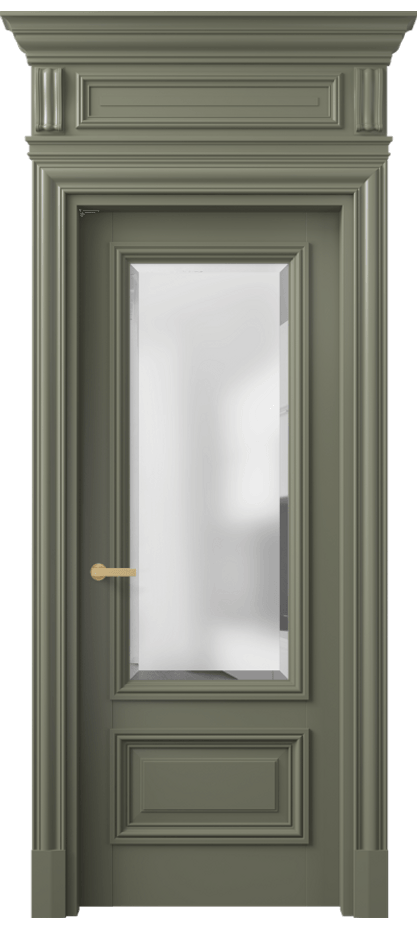 Межкомнатная дверь Antique 7306 Бук оливковый тёмный Сатинированное стекло с фацетом, 6 мм Цена 155229 ₽ | Volhovec