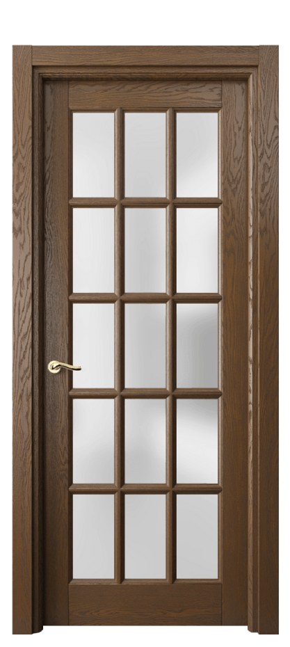 Межкомнатная дверь Лигнум 0708 Дуб королевский брашированный Сатинированное стекло Цена 171999 ₽ | Volhovec
