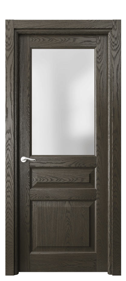 Межкомнатная дверь Lignum 0710 Дуб серый брашированный Сатинированное стекло Цена 124080 ₽ | Volhovec