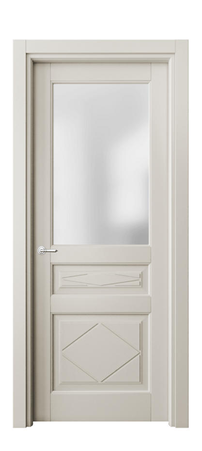 Межкомнатная дверь Toscana Rombo 6344 Бук облачный серый Сатинированное стекло Цена 76319 ₽ | Volhovec