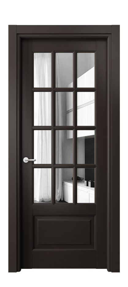 Межкомнатная дверь Тоскана Грильято 6313 Матовый антрацит Двустороннее зеркало, триплекс Цена 114899 ₽ | Volhovec
