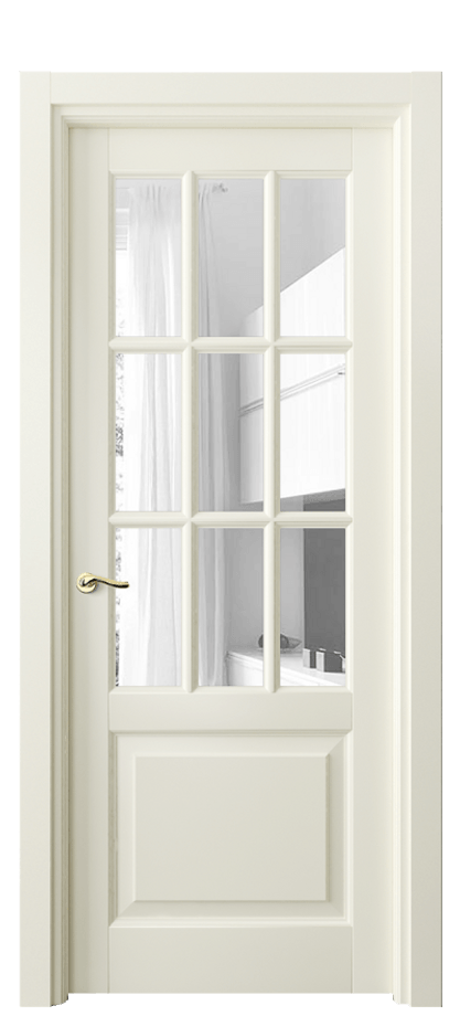 Межкомнатная дверь Лигнум 0748 Матовый молочно-белый Прозрачное стекло Цена 117599 ₽ | Volhovec