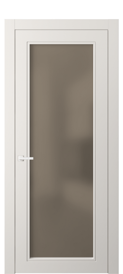 Межкомнатная дверь Neo Classic 8000 Матовый пудровый белый Сатинированное бронзовое стекло, триплекс Цена 82170 ₽ | Volhovec