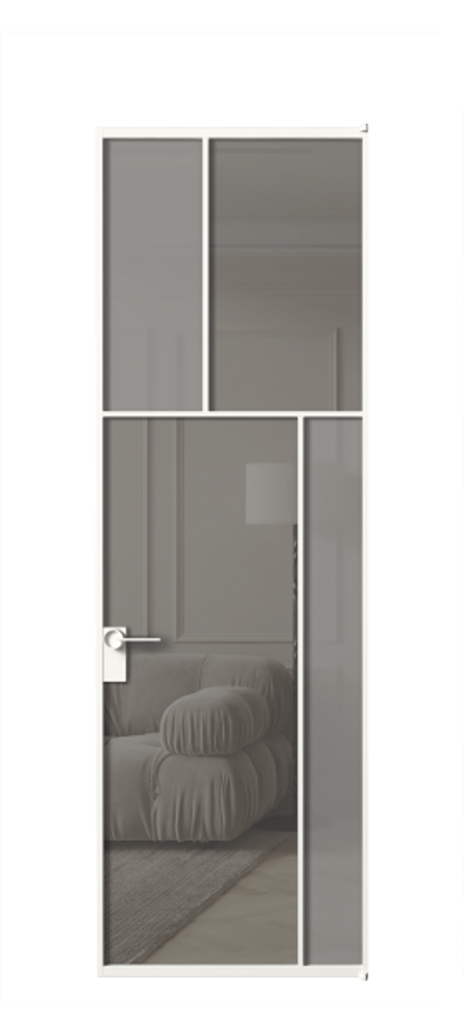 Дверь межкомнатная Mosaic АЛПЛ041.23 Алюминий Белый Сатинированное серое стекло, триплекс, 6 мм + Прозрачное серое стекло, триплекс, 6 мм Без короба бел Цена 123372 Стоимость комплекта двери включает:
1. Полотно (600/650/700/750/800/850/900/950*2000-2400 мм).
2. Короб
3. Комплект фурнитуры (2 торцевые петли и магнитный замок с ответной планкой). Фабрика дверей Волховец 8 (800) 551 43 19 Межкомнатная дверь Mosaic АЛПЛ041.23 Алюминий Белый Сатинированное серое стекло, триплекс, 6 мм + Прозрачное серое стекло, триплекс, 6 мм Цена 123372 ₽ | Volhovec