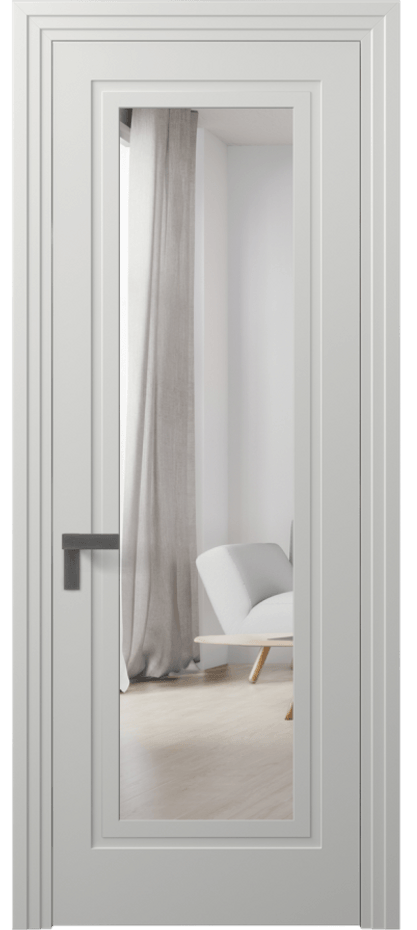 Межкомнатная дверь Rocca 8303 Матовый светло-серый Двустороннее зеркало, триплекс, 7 мм Цена 3250 AZE | Volhovec