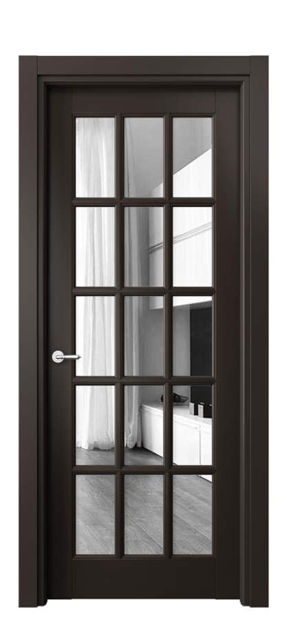 Межкомнатная дверь Тоскана Грильято 6311 Матовый антрацит Двустороннее зеркало, триплекс Цена 114899 ₽ | Volhovec