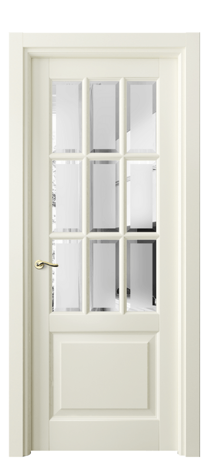 Межкомнатная дверь Лигнум 0748 Матовый молочно-белый Сатинированное стекло с фацетом Цена 122599 ₽ | Volhovec