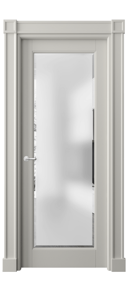 Межкомнатная дверь Toscana Plano 6300 Бук тёплый серый Сатинированное стекло с фацетом Цена 124479 ₽ | Volhovec