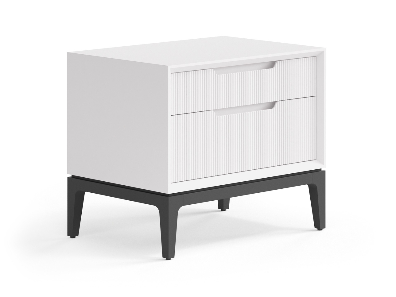 Тумба прикроватная Velvet 2 ящика Матовый пудровый белый