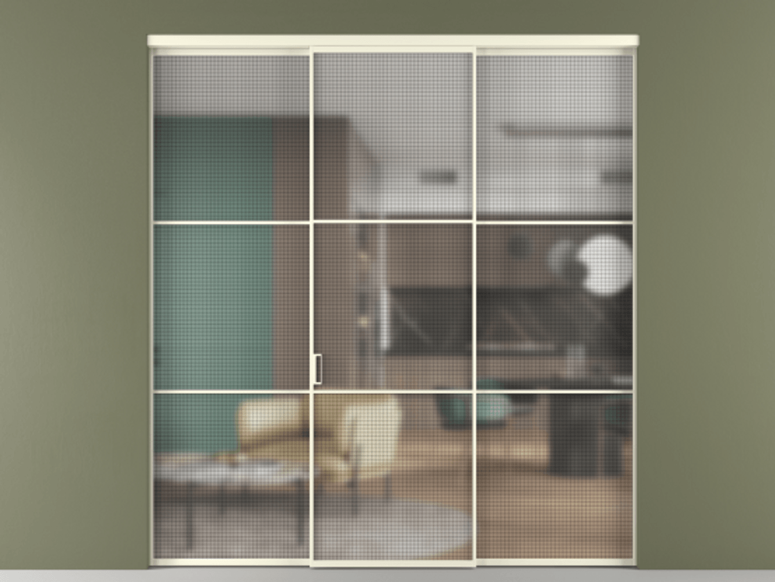 Перегородка Formato внутри проёма 3 створки АЛПР 040.03 Алюминий молочно-белый Декоративное стекло с сеткой "Mesh silver", триплекс. Цена 267740 ₽ 1. Полотно 3 шт. (800/2100 мм)
2. Комплект установки раздвижной системы
3. Базовый комплект фурнитуры
4.Ручка RONDO. Фабрика дверей Волховец 8 (800) 551 43 19 Перегородка Formato внутри проёма 3 створки АЛПР 040.03 Алюминий молочно-белый Декоративное стекло с сеткой "Mesh silver", триплекс Цена 267740 ₽ | Volhovec