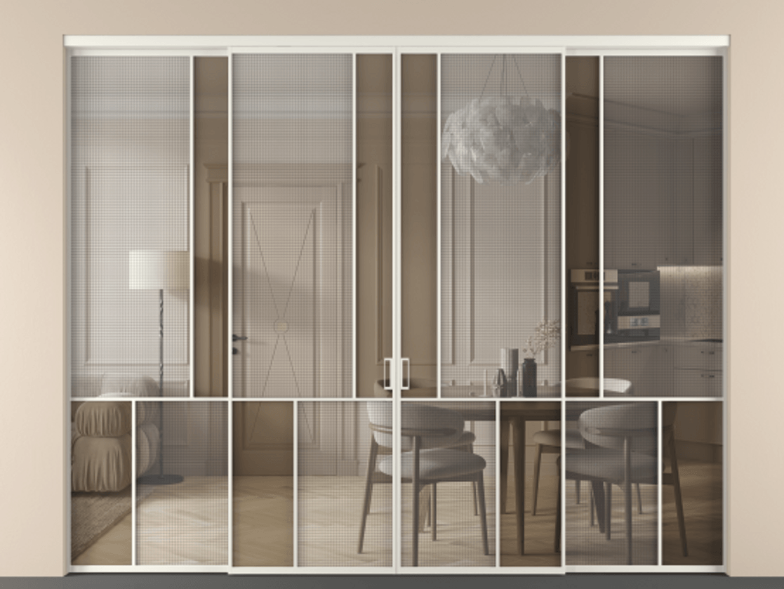 Перегородка Mosaic внутри проема четырёхстворчатая #VENDORCODE# #FURNISH# #GLASS# Цена #PRICE# #CURRENCY# | Volhovec