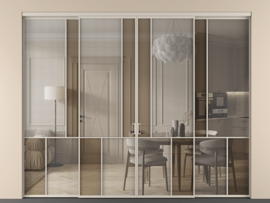 Перегородка Mosaic внутри проема четырёхстворчатая #VENDORCODE# #FURNISH# #GLASS# Цена #PRICE# #CURRENCY# | Volhovec