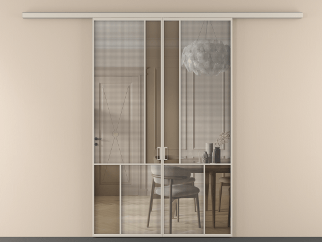 Перегородка Mosaic вдоль стены двустворчатая #VENDORCODE# #FURNISH# #GLASS# Цена #PRICE# #CURRENCY# | Volhovec