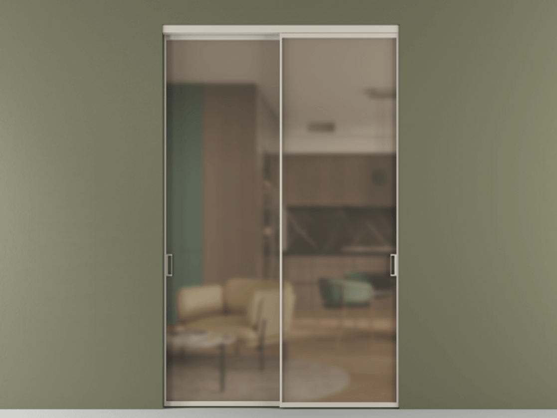 Перегородка Formato внутри проёма двустворчатая АЛПР 040.01 Алюминий светло-бежевый Сатинированное бронзовое стекло, триплекс, 6 мм. Цена 205590 ₽ 1. Полотно 2 шт. (800/2100 мм)
2. Комплект установки раздвижной системы
3. Базовый комплект фурнитуры
4.Ручка RONDO. Фабрика дверей Волховец 8 (800) 551 43 19 Перегородка Formato внутри проёма двустворчатая АЛПР 040.01 Алюминий светло-бежевый Сатинированное бронзовое стекло, триплекс, 6 мм Цена 205590 ₽ | Volhovec