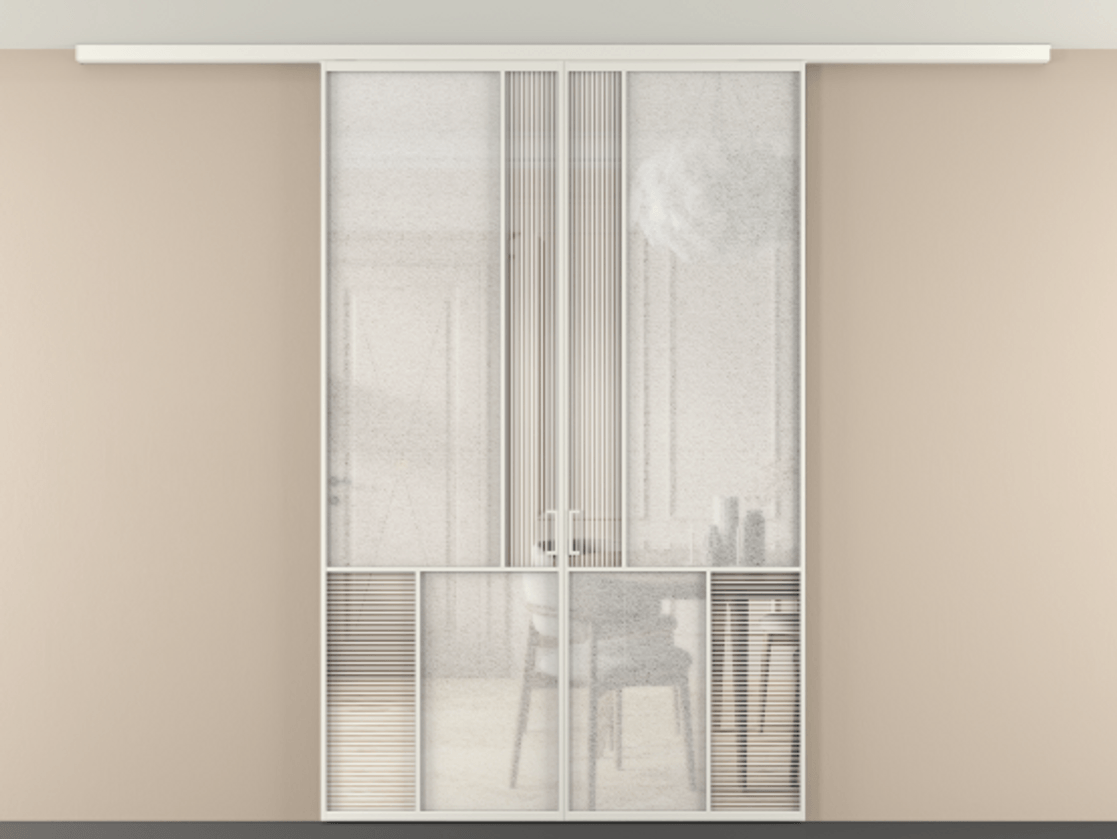 Перегородка Mosaic вдоль стены на потолок двустворчатая #VENDORCODE# #FURNISH# #GLASS# Цена #PRICE# #CURRENCY# | Volhovec
