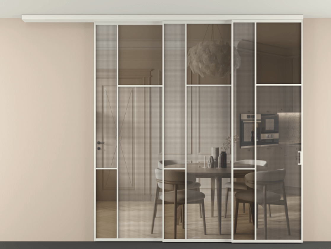 Перегородка Mosaic вдоль стены телескопик синхро-3 #VENDORCODE# #FURNISH# #GLASS# Цена #PRICE# #CURRENCY# | Volhovec
