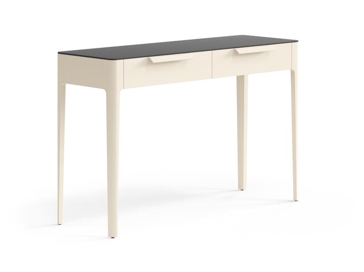 Мебель Консоль Piega 2 ящика. Цвет Матовый светло-бежевый. Материал Гладкая эмаль. Коллекция Консоль Piega 2 ящика. Картинка.