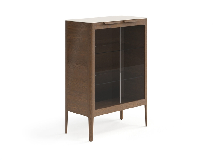 Мебель Витрина Piega. Цвет Дуб туманный матовый. Материал Массив дуба матовый. Коллекция Витрина Piega. Картинка.