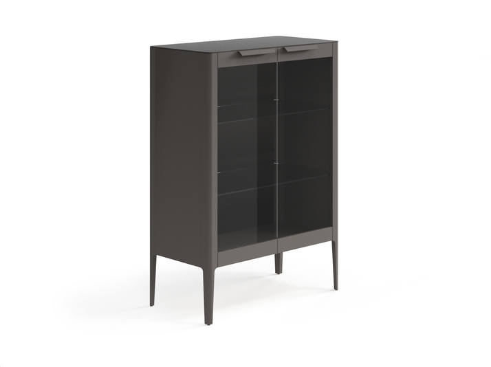 Мебель Витрина Piega. Цвет Матовый антрацит. Материал Гладкая эмаль. Коллекция Витрина Piega. Картинка.