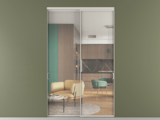 Алюминевая перегородка vn2_01_ Алюминий тёплый серый Moru. Цвет Алюминий тёплый серый. Материал Алюминий в эмали. Коллекция Перегородка Формато внутри проёма 2 створки. Картинка.