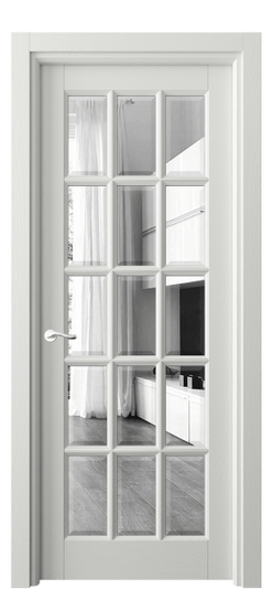 Дверь межкомнатная 0708 ДССР ЗЕР-Ф. Цвет Дуб светло-серый. Материал Массив дуба эмаль. Коллекция Лигнум. Картинка.