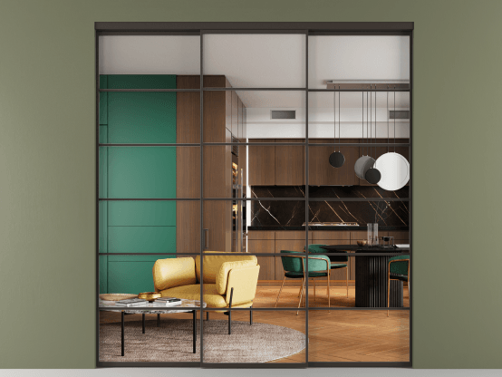 Алюминевая перегородка АЛПР 040.04_ААН_Crystalvision_new. Цвет Алюминий антрацит. Материал Алюминий в эмали. Коллекция Перегородка Formato внутри проёма 3 створки. Фото. Алюминевая перегородка АЛПР 040.04_ААН_Crystalvision_new. Цвет Алюминий антрацит. Материал Алюминий в эмали. Коллекция Перегородка Formato внутри проёма 3 створки. Картинка.