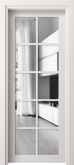 Дверь межкомнатная 2106 ПЭКС ДВ ЗЕР. Цвет ПЭТ кремово-серый. Материал ПЭТ. Коллекция Neo1. Картинка.