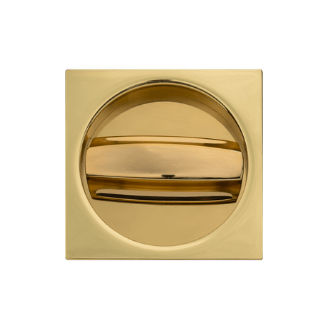 Ручки для дверей Ручка-квадрат для раздвижной двери с заверткой Квадра. Цвет Полированное золото. Коллекция Ручка-квадрат для раздвижной двери с заверткой Квадра. Картинка.