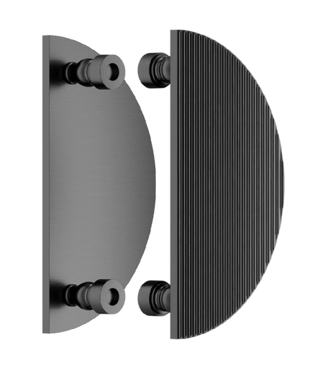Ручки для дверей Ручка дверная Элеонора Курво. Цвет Матовый графит PVD. Коллекция Элеонора Курво. Картинка.