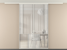 Перегородка Mosaic вдоль стены на потолок 2 створки