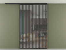 Перегородка Formato вдоль стены на потолок 2 створки с синхронным механизмом