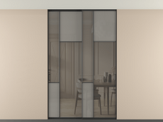 Перегородка Mosaic внутри проёма двустворчатая со скрытым креплением в потолок