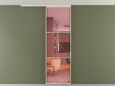 Перегородка Formato вдоль стены на потолок 1 створка