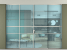 Перегородка Formato внутри проёма скрытое крепление в потолок 4 створки