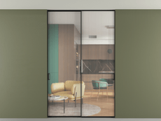 Перегородка Formato внутри проёма скрытое крепление в потолок 2 створки