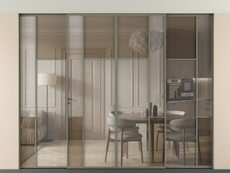 Перегородка Mosaic внутри проёма скрытое крепление в потолок 4 створки