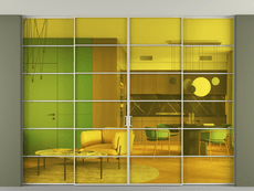 Перегородка Formato внутри проёма четырёхстворчатая со скрытым креплением в потолок