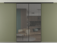 Перегородка Formato вдоль стены на потолок 2 створки