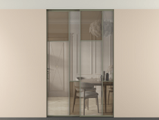 Перегородка Mosaic внутри проёма скрытое крепление в потолок 2 створки