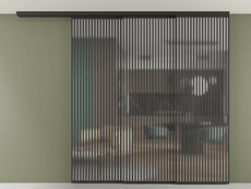 Перегородка Formato вдоль стены на потолок 3 створки с синхронным механизмом