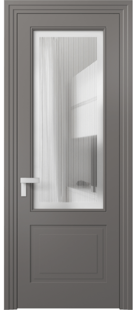 Дверь межкомнатная 8352 МКЛС Сатин с гравировкой Rocca. Цвет Матовый классический серый. Материал Гладкая эмаль. Коллекция Рокка. Картинка.